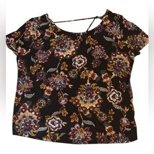 Floral Black Top